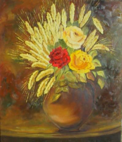 FLORES Y ESPIGAS Oil Canvas Still Life Paintings