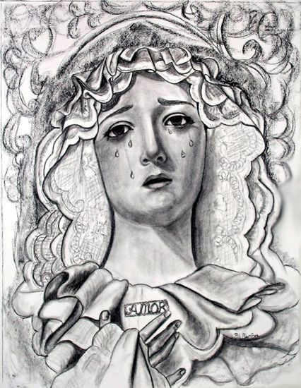 Virgen del Amor Charcoal