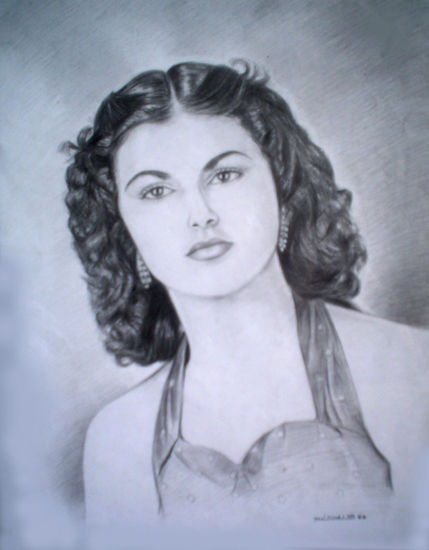 Retrato de muchacha Graphite Canvas Portrait