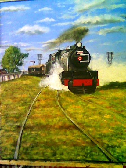 locomotora del centenario Oil Canvas Landscaping