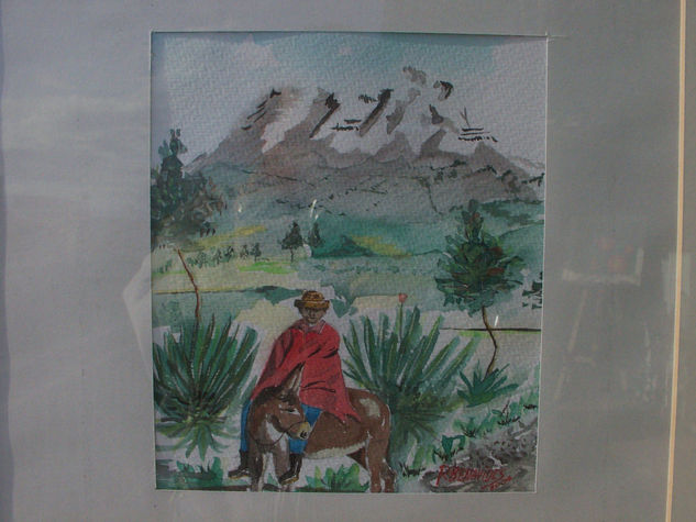 indigena en la sierra Watercolour Card Landscaping