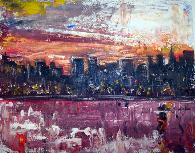 Reflejos de Ciudad Oil Canvas Landscaping