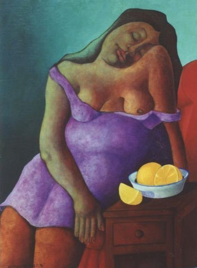 La Siesta de Esther después de la Merienda Oil Canvas Figure Painting