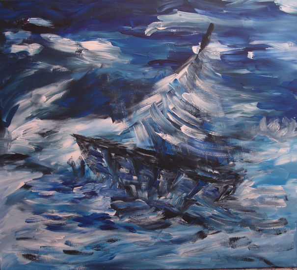 naufragio Acrylic Canvas Marine Painting