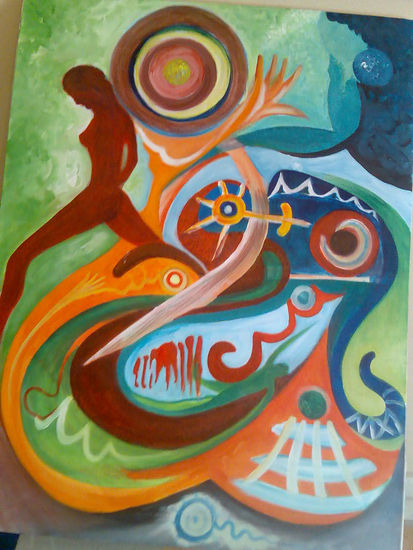 Símbolos Acrylic Canvas Figure Painting