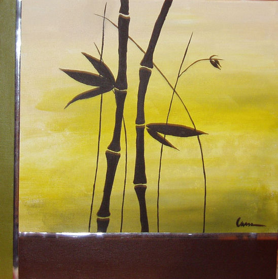 CAÑAS BAMBU 02 Acrylic Canvas Floral Painting