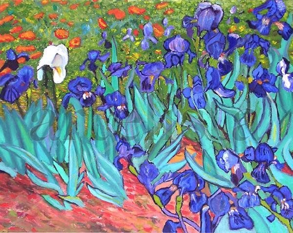 Homenaje a Van Gogh Oil Canvas Floral Painting