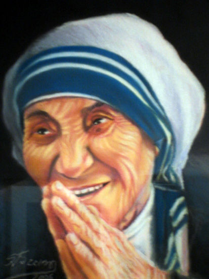 Madre Teresa Pastel Papel Retrato