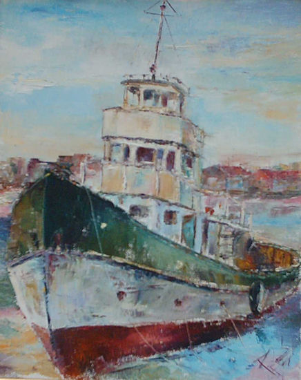 BARCO ITALIANO Oil Canvas