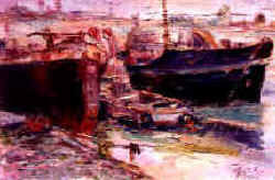 ANCLADOS Oil Canvas