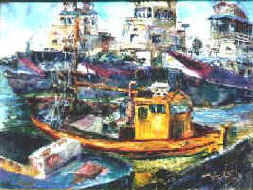 BARCAZA AMARILLA Oil Canvas