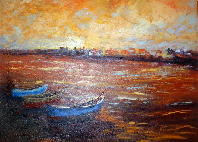 Marina 1 Oil Canvas Marine Painting