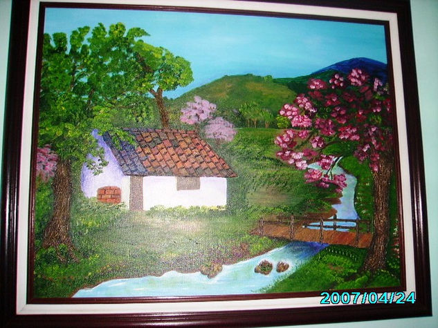 La casa del bosque Oil Canvas Landscaping