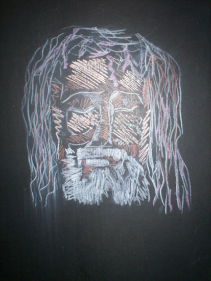 Cristo Media Mixta Lienzo Retrato