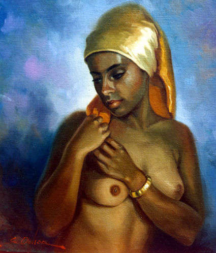 Busto de negra Oil Canvas