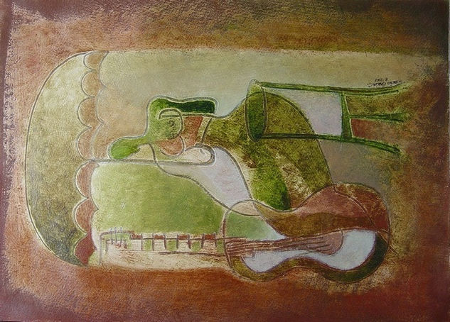 Mi guitarra y ella Acrylic Card Others