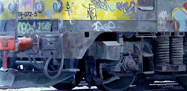 tren grafiti Oil Canvas Others