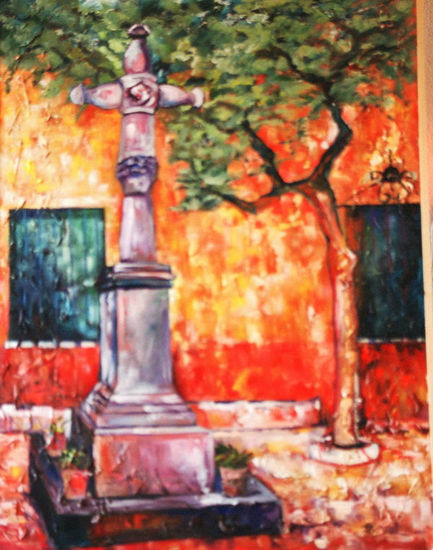 LA PLAZA EN MIS SUEÑOS Acrylic Canvas Landscaping