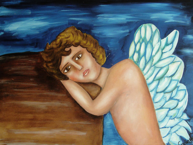 Angel Abstracto Oil Canvas Figure Painting