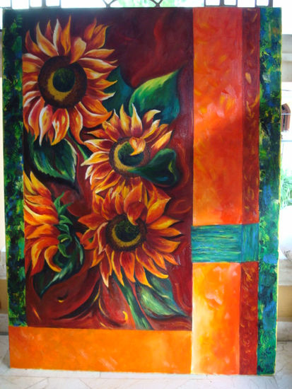 GIRASOLES Oil Canvas Floral Painting