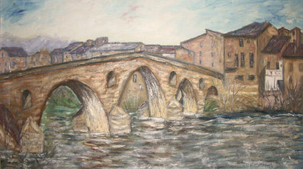 Puente de la Reina Oil Canvas Landscaping