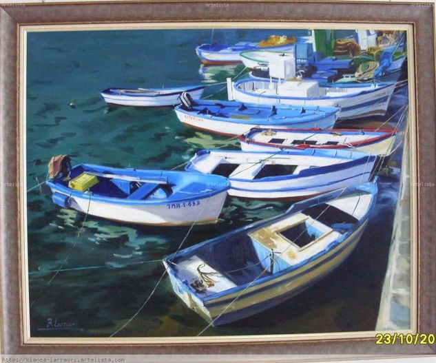 botes en el agua Oil Canvas Marine Painting