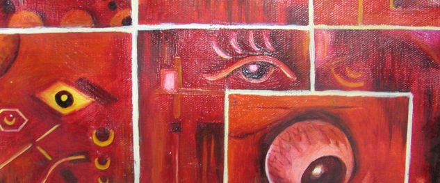 MIRADA ROJA Oil Canvas Figure Painting