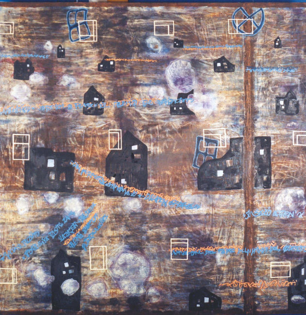 Claudia Garro, "Paisaje urbano con grafitti"