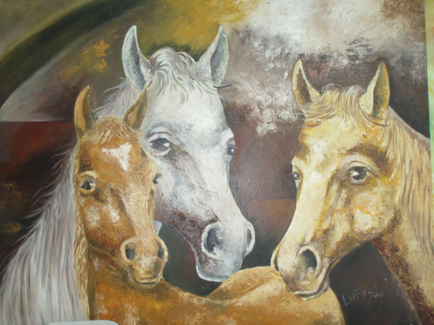 caballada Oil Canvas Animals