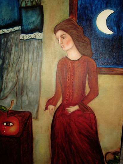 Noche de luna Óleo Lienzo Retrato