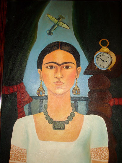 El Tiempo Vuela Frida Oil Canvas Portrait