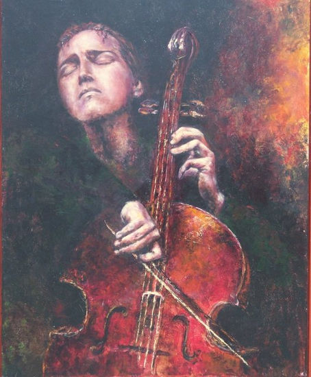 Pasión por la música Oil Canvas Portrait