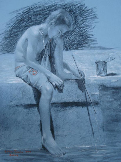 pescador Pencil (Black) Paper Figure Painting