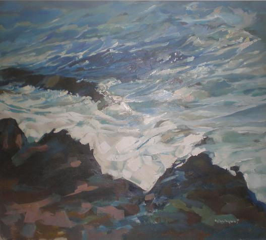 Ola Encrespada Oil Canvas Marine Painting