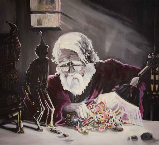 "GEPETTO DE CINOCÉFALOS" Oil Canvas Figure Painting