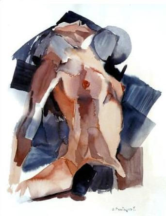 Movimiento Orgasmico Watercolour Canvas Nude Paintings