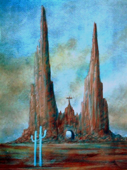 La Catedral del planeta Tierra Oil Card Landscaping