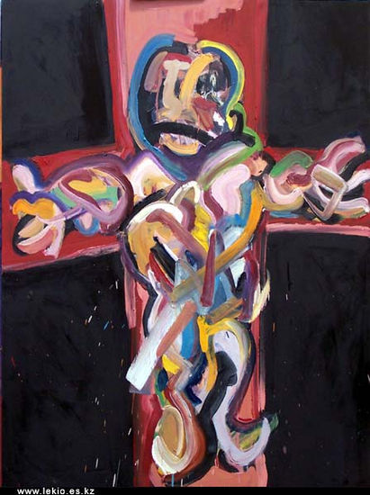 Cristo en la cruz Oil Canvas Figure Painting