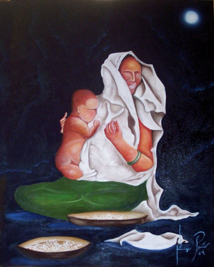 amor de madre Oil Canvas Others