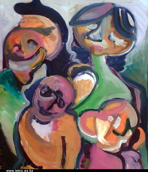 La familia Oil Canvas Figure Painting