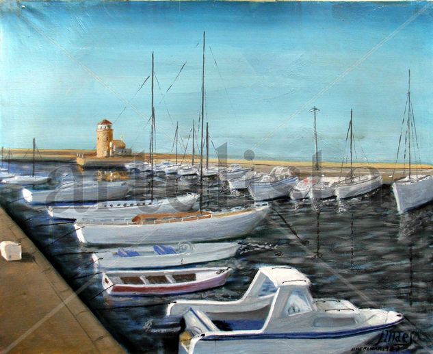 puerto de almerimar Oil Canvas Marine Painting