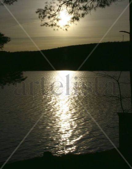 Atardecer en el lago Naturaleza Color (Digital)