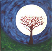 Árbol con luna llena