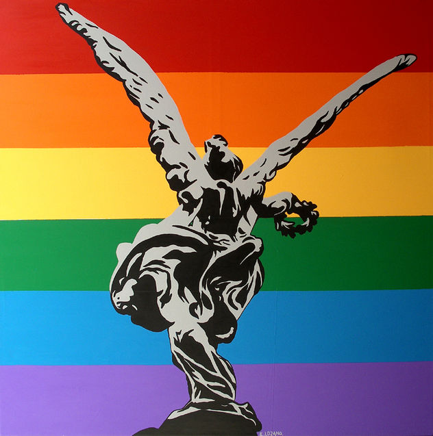Angel de la Marcha de Espaldas.