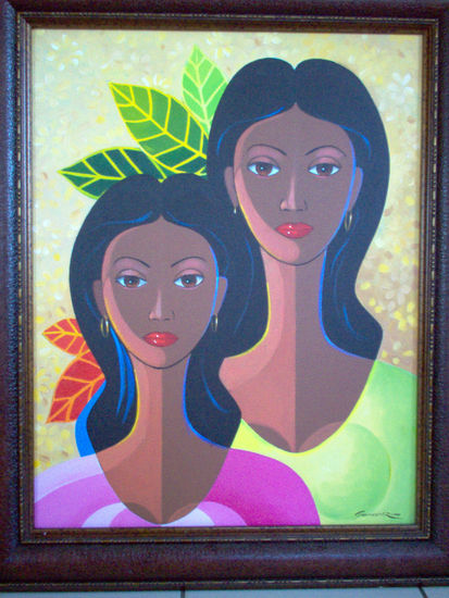 SERIE MORENAS DOMINICANAS Acrylic Canvas Figure Painting