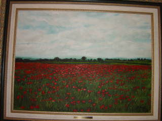 Las amapolas de Covarrubias Oil Canvas Landscaping