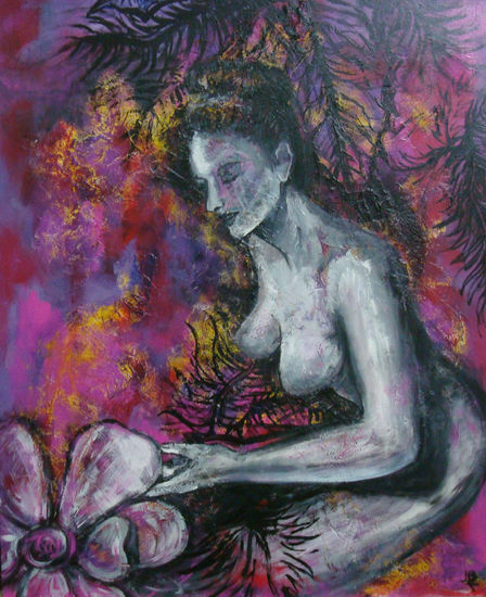 Pensamiento 2 Acrylic Panel Nude Paintings