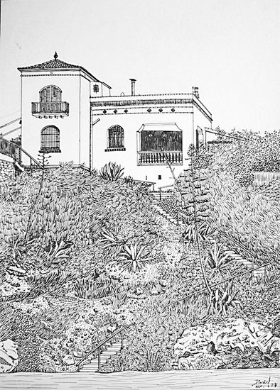 Casa Mar i Sol III Ink Paper Floral Painting