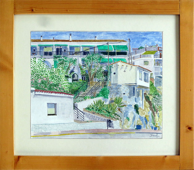 Rincón del Garraf con escalera Watercolour Paper Landscaping