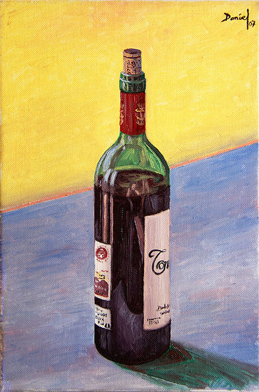 Botella de vino Oil Canvas Still Life Paintings